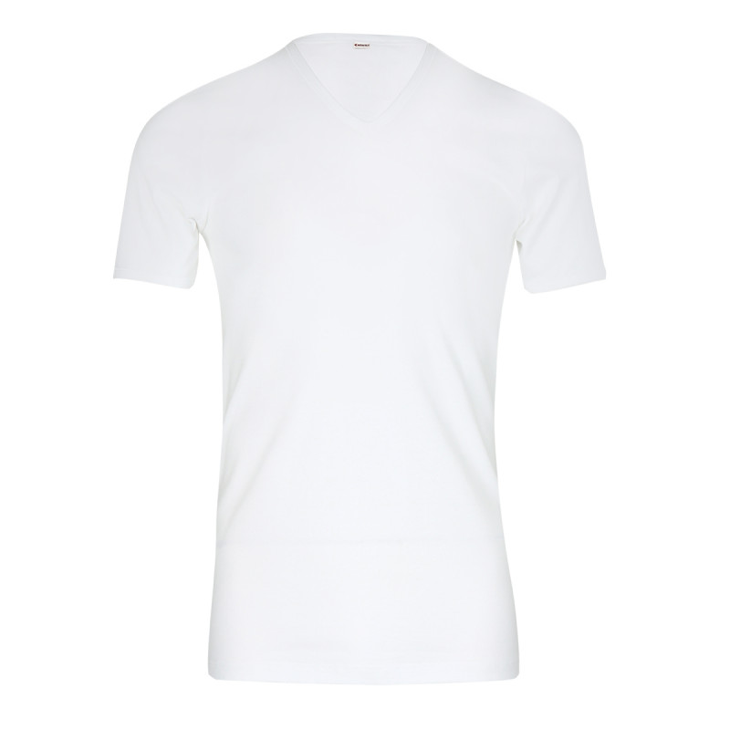 Tee-shirt homme coton EMINENCE col V 318 blanc