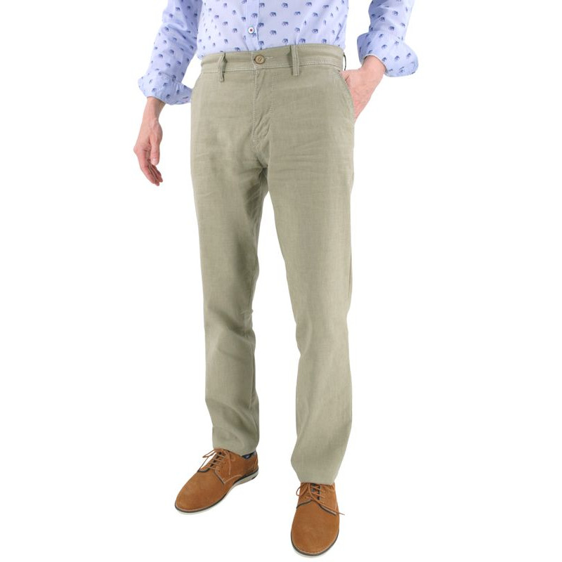 pantalon homme mélange lin et coton Pioneer