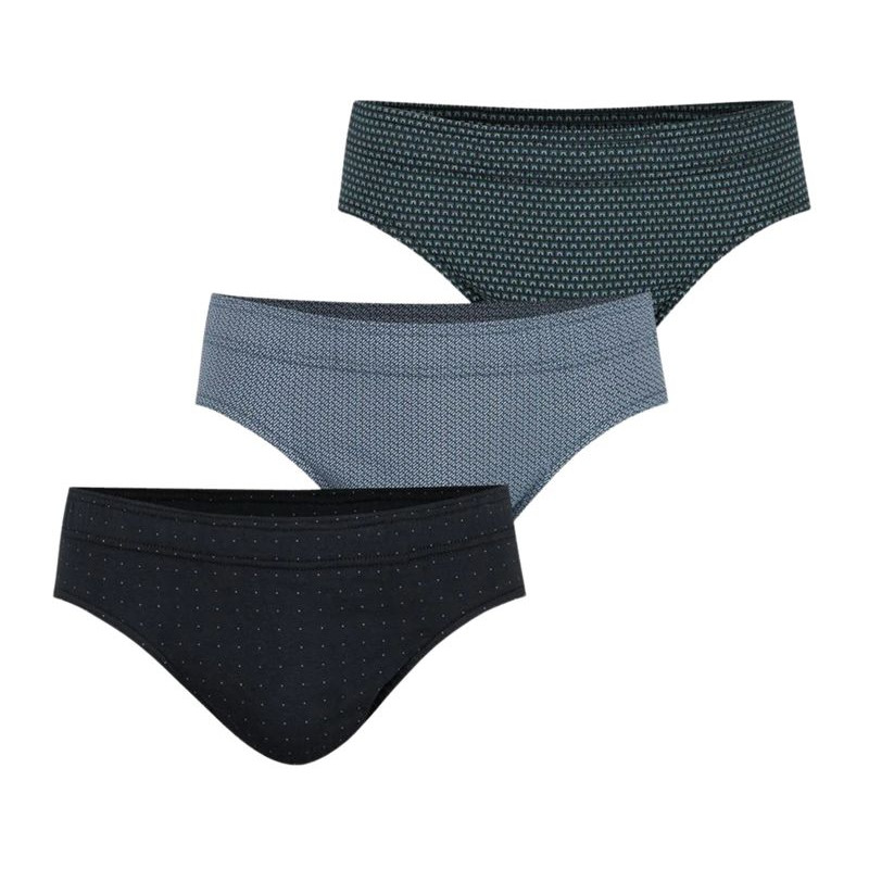 3 slips taille basse bleu, marine et vert Eminence