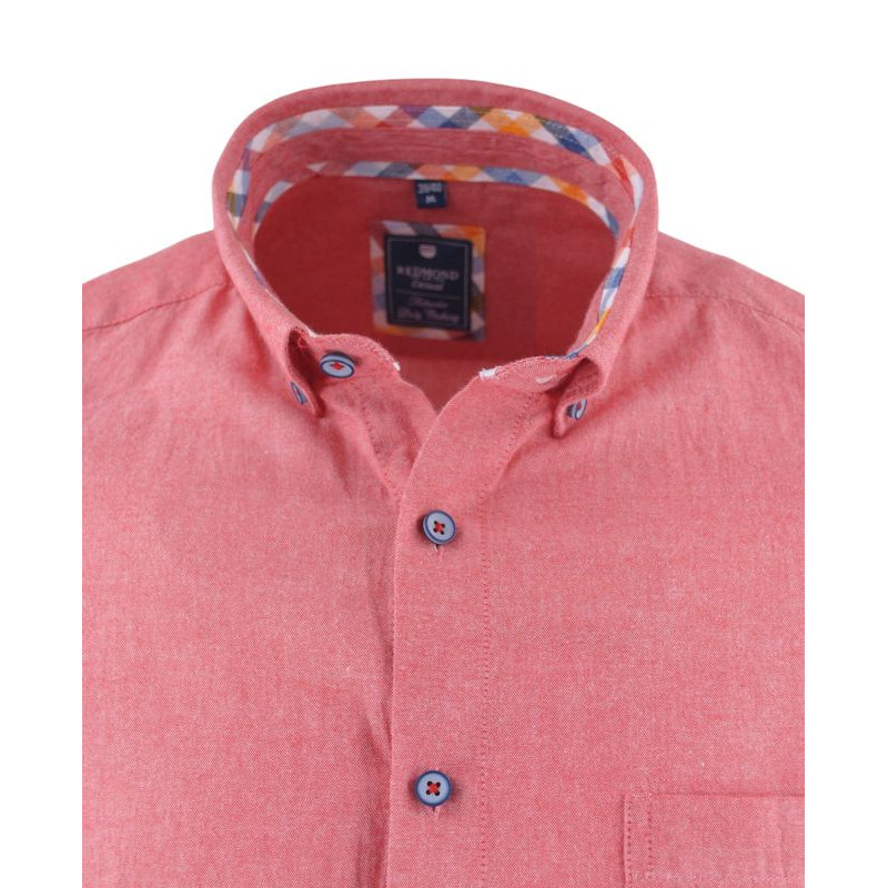 chemise homme rouge col boutonné REDMOND