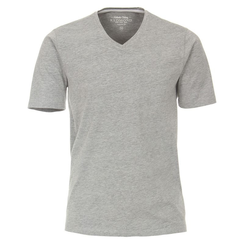 t-shirt gris uni manches courtes REDMOND