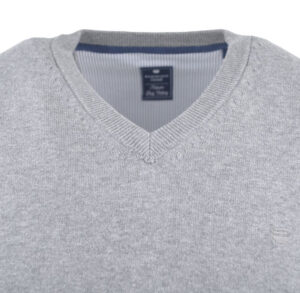 Pull coton homme REDMOND 600rd col V gris