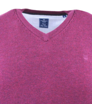 Pull coton homme violet en col V REDMOND 600rd