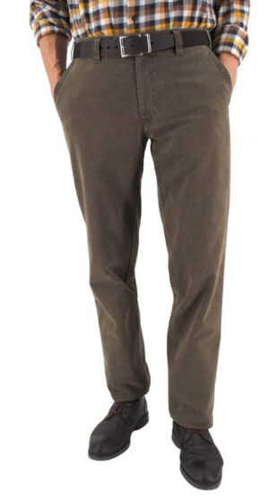 Pantalon peau de pêche MENS Madrid gris-marron 2046Med