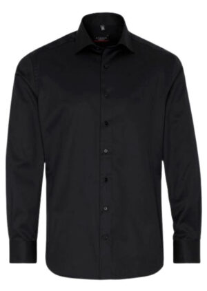 Chemise ETERNA noir opaque modern fit 8817et