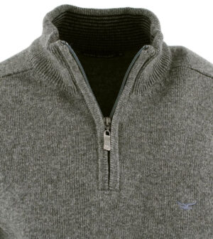 pull laine BEST GUEST col zip gris 703bg