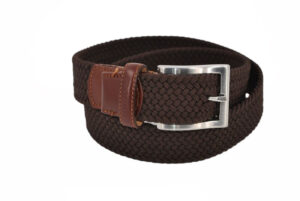 Ceinture extensible M.E.N.S. tressée marron Basalt