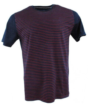 T-shirt manches courtes MONTE CARLO bleu jean rayures rouges