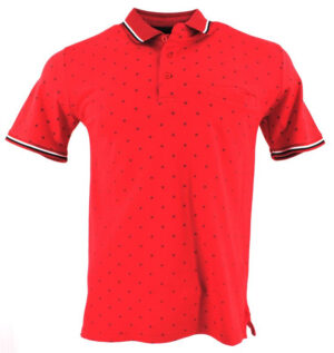 polo manches courtes CAP TEN rouge motif marine