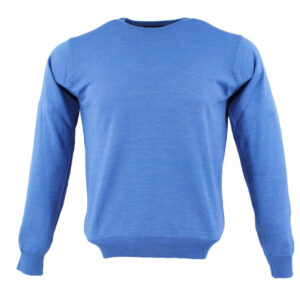 pull col rond MONTE CARLO 4020mc laine fine bleu azur