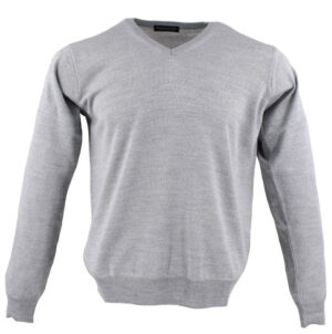 pull col V MONTE CARLO 4021mc laine fine gris clair