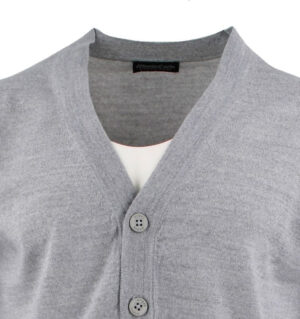 gilet boutonné MONTE CARLO 4028mc laine fine gris