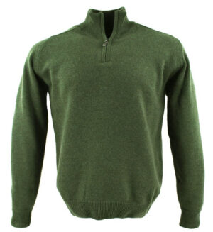 pull BEST GUEST zip col montant 80% laine 703bg vert