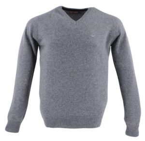 pull homme BEST GUEST col V 80% laine 702v gris moyen