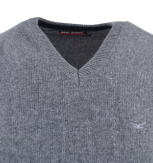 pull homme BEST GUEST col V 80% laine 702v gris moyen