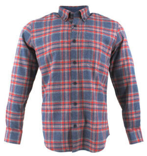 chemise chaude en flanelle CAPTEN carreaux rouge et marine