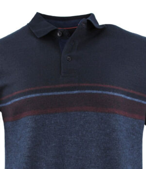 pull sweat homme col polo CAPTEN marine et bleu