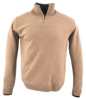 pull camionneur 80% laine GUY DE BERAC R1387 beige