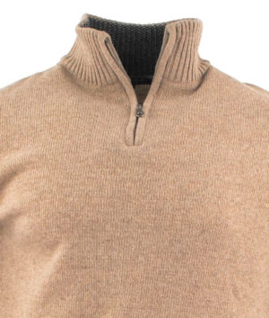 pull camionneur 80% laine GUY DE BERAC R1387 beige