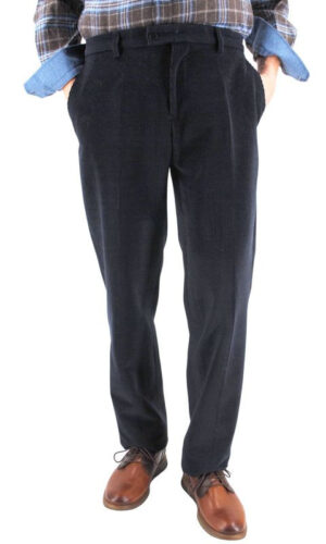 Pantalon velours de laine GIANNI MARCO Juan marine H093