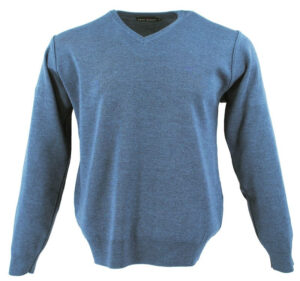 pull col V BEST GUEST denim bleu 202bg