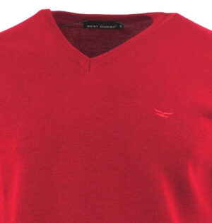 pull col V BEST GUEST 202bg régular rouge