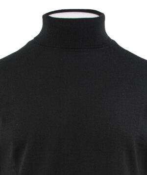 pull col roulé laine fine GUY DE BERAC R0529 noir