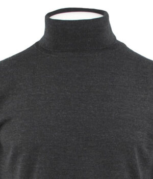 pull col roulé laine fine GUY DE BERAC R0529 anthracite