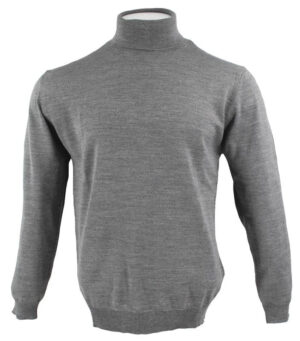 pull col roulé laine fine GUY DE BERAC R0529 gris souris