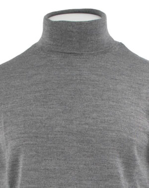 pull col roulé laine fine GUY DE BERAC R0529 gris souris