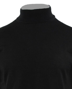 pull col cheminée laine fine GUY DE BERAC R0528 noir