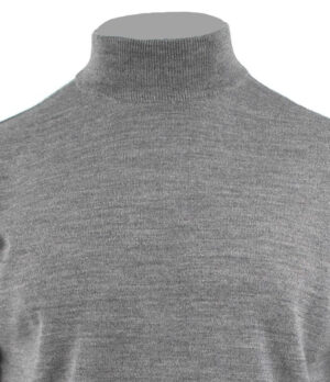 pull col cheminée laine fine GUY DE BERAC R0528 gris