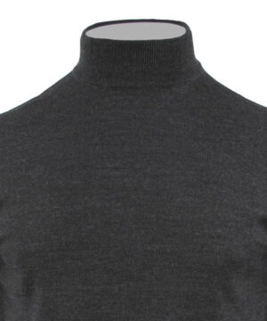 pull col cheminée laine fine GUY DE BERAC R0528 anthracite