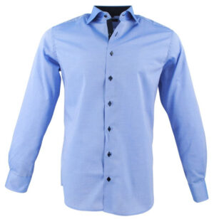 chemise ETERNA modern fit bleu avec patch marine 8100et