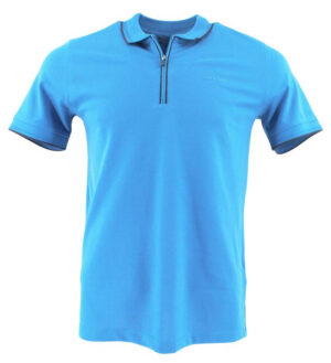 Polo uni col zip PIERRE CARDIN 2020 bleu azur