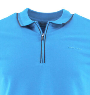 Polo uni col zip PIERRE CARDIN 2020 bleu azur