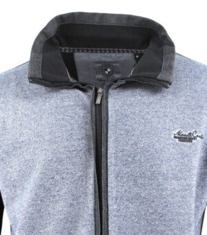 gilet sweat zippé MONTE CARLO bleu chiné