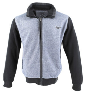 gilet sweat zippé MONTE CARLO bleu chiné