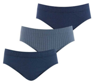 3 Slips taille basse EMINENCE LC14 marine et gris