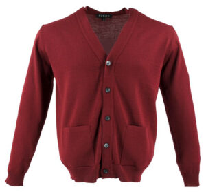 Gilet boutonné laine fine Guy de Bérac R0598 bordeaux