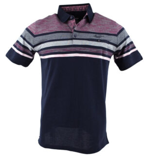 polo homme MONTE CARLO marine et rose