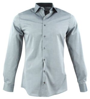 chemise Eterna Slim Fit 8888 gris patch anthracite