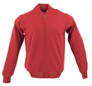 gilet zippé MONTE CARLO 4029 laine fine rouge