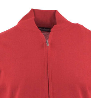 gilet zippé MONTE CARLO 4029 laine fine rouge