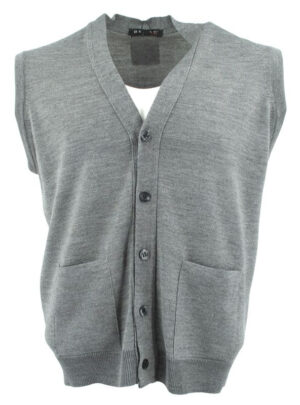 gilet boutonné GUY DE BERAC R0597 laine fine gris