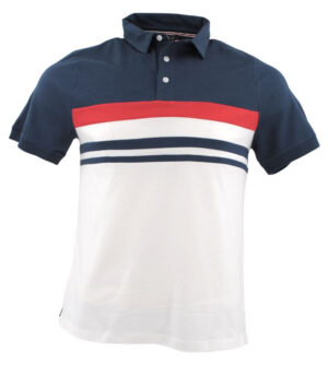 Polo GUY DE BERAC blanc et bleu