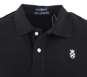 polo homme coton noir BLACK WELLIS