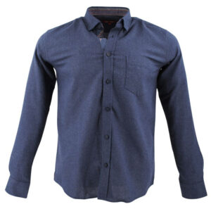 chemise homme flanelle uni bleu CAPTEN