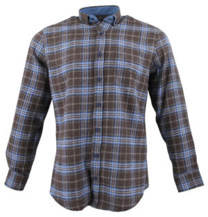 chemise flanelle marron et bleu CAPTEN