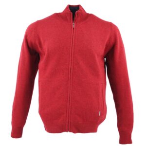 gilet 80% laine zip BEST GUEST rouge 223740bg